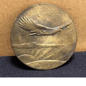 Vintage Bergamot Brass Works Eagle Belt Buckle 2.75" Made in USA #J-4